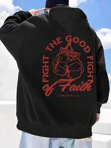 American Street Style Oversize Hoodie Heavy Fleece Autumn Winter Warm Couple Wear Unisex Hoodie Chest Letter Print  Loose Youth Casual Sweatshirt  Loose American Retro Sports Casual Street Hip Hop Printed Hoodie Drawstring Hoodie Pocket Design Couple Set Unisex - 黑色 - 查看 6