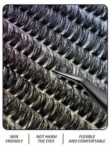 14 Rows Of 280 False Eyelash Clusters, D Curl, 8-16mm. Self-Made False Eyelash Clusters, Thick, Fluffy, Natural And Dense, Reusable. Suitable For Personal Use, Whether At Home Or Out For Daily Use, Weddings, Dates, Parties Or Travels. False Eyelash Clusters, False Eyelash Clusters, Individual False Eyelashes, False Eyelashes False Eyelashes. - D - Xem 4