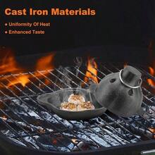 Asador de ajos de hierro fundido pre - sazonado, asador ahumador de hierro fundido, asadors de ajos de hierro colado con, asadors de melaza para hornos de cocina, barbacoas al aire libre - inicial - Ver 4