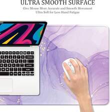 Alfombrilla de escritorio, alfombrilla de mouse, 32 x 12 pulgadas, XXL extendida para juegos, decoración de escritorio, alfombrilla de mouse XL para laptop y teclado. - Minimalismo Mármol Morado - Ver 5