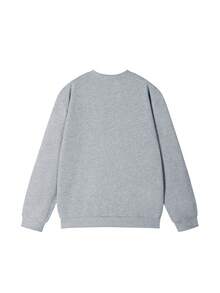 Damen Herbst/Winter Neuer Stylischer Ins-inspirierter Farbblock Englisch Muster Lässiger Rundhals Modischer Vielseitiger Sweatshirt - Dunkelgrau - Übersicht 6