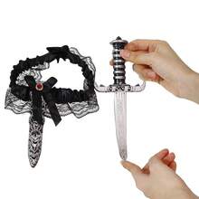 2 Pcs Pirate Sword With Lace Bow Womens Pirate Costume Toy Sword With Thigh Garter Pirate Costume Women Pirate Accessories{"Color_name":"Grey"} - 灰色 - 查看 4