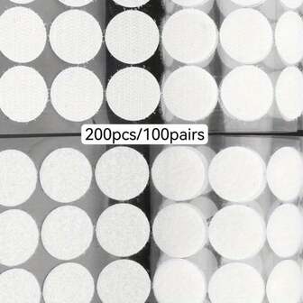 52 st/100 st/502 st dubbelhäftande självhäftande svartvit rund fästtejp, 1,5 cm diameter, mångsidig fästtejp för hem, kontor, hantverk, kläder, 2 st/par