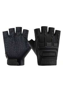 A Pair Of Family Fitness, Finger-Opening PU Motorcycle Riding Gloves, Punk Hip-Hop PU Gloves, Outdoor Riding Gloves, Half-Finger Gloves, Motorcycle Gloves, Durable Fitness Gloves, Outdoor Sports Mountaineering Gloves For Gym Training