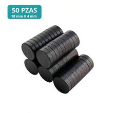 Imn de ferrita redondo, 18mmX4mm 50Pack, Imanes ceramicos redondos, iman de ferrita circular para Refrigerador, hogar, oficina, taller, proyectos escolares, magneto terapia - 18 mm x 4 mm (paquete de 50) + 50 - Ver 3