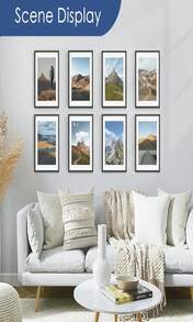 PEALSN 11x14 Picture Frame Set Of 6, Display Pictures 8x10 With Mat Or 11x14 Without Mat For Wall Mounting Or Table Top, Photo Frames Collage For Wall Decor, Black Woodgrain - ColorQ - 查看 7