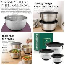 - Cuencos de acero inoxidable antideslizantes con tapas juego de 4 piezas - 3 piezas + Plata/Negro - Ver 1