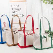 قطعة واحدة حقيبة يد مخصصة، حرفة التطريز، حقيبة عيد الميلاد، حقيبة عيد الميلاد، عيد الميلاد، حقيبة هدية، حقيبة يد كانفاس مطرزة شخصية، حقيبة يد باسم، حقيبة هدية لوصيفة العروس، هدية شخصية، عطلة شاطئية، حقيبة رياضات خارجية، حقيبة يد مخصصة بشكل قارب، هدية شخصية، حقيبة يد مطرزة بنص، حقيبة يد كانفاس، هدية للمرأة، هدية أفضل صديقة