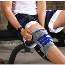 Knee Brace Silicone Sleeve Knee Pads Arthritis Knee Wraps Protector For Joints Support Meniscus Compression Protection Sport - L - View 3