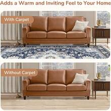 Soft Neutral Area Rugs 5x7, Washable Rug With Non Slip Backing, 5 X 7 Faux Cashmere Low-Pile Carpet, Cream White & Blue & Light Brown,  2025 Design - Blue & Gold - View 7
