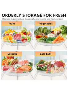 1pc Transparent Salad Bowls With LIDS, Ice Plates And Trays For Cold Travel, Fruit Ice Trays, Catering Service Tableware, Appetizer Fruit Snack Trays To Keep Food Cool, Suitable For Shrimp, Fruits, Vegetables, Storage And Organization. - 透明的 - 查看 10