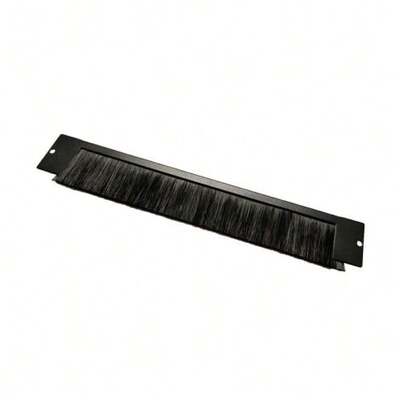 Panel guiacables Superior/Inferior para Racks - con Cepillo - Color Negro - 360mm - para Rack de 10"