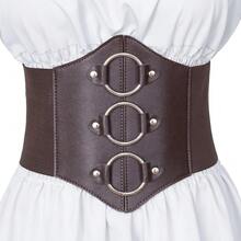 Womens Renaissance Victorian Peasant Ruffle Smocked Waist Boho Pirate Shirt Blouse With Belt Set{"Size_name":"XX-Large","Color_name":"White"} - White - View 9