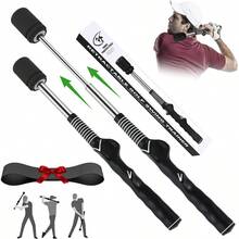 Swing Training Aid, Retractable Grip Trainer Training, Swing Trainer With Arm Band Warm - Right - Handed Grip Trainer Club Indoor Outdoor Use - Initial - View 2