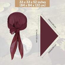 Zando Pirate Accessories Women Men Teens - Pirate Bandana Head Scarf Hat Belt Sash For Halloween Renaissance Themed Cosplay{"Size_name":"OneSize","Color_name":"02WineRed&Red"} - 02酒紅色&紅色 - 查看 3