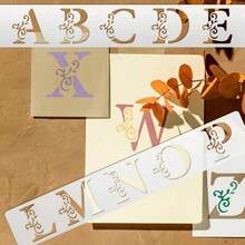 5pcs Floral & Letter Reusable Stencils, 2*12 Inches, For Scrapbooking, Birthday, Wedding, DIY Crafts - 套裝 - 查看 7