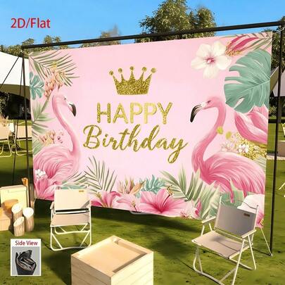1 chiếc banner trang trí sinh nhật hình chim hồng hạc - Thiết kế hoa văn màu hồng và vàng tươi tắn, có nhiều kích cỡ, phù hợp cho các buổi lễ trong nhà/ngoài trời, trang trí nhà cửa, văn phòng, quán bar hoặc quán cà phê, trang trí tiệc sinh nhật, phông nền chụp ảnh, lập kế hoạch sự kiện, sử dụng đa năng.