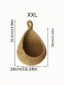 1pc Hand Woven Wall Basket, Natural Linen Storage Basket, Bohemian Style, Creative Wall Storage Bag, Teardrop Shape, Garden Plant Pot Container, Store Fruits, Vegetables, Garlic And Onion, Flowers, Kitchen Decoration, Garden Decoration, Suitable For Home Living Room And Kitchen Decoration With Natural Touch, Craft Basket, Wedding Gift Decoration Basket. - Brown - View 16