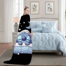 Sleepy Night Flanelldecke - Weiche Ganzjahresdecke mit herzlichen Botschaften, vielseitig einsetzbar für Bett, Sofa, Büro, Geschenk für Frauen &änner, zeitgenössisches Design |  -Themen-Dekor-Decke |   Weihnachtsgeschenk, Schlafscheiben, Schlummerdecke 6.11Y-12