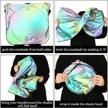 Parasol para parabrisas de auto, plegable, accesorios de auto para proteccin y rayos, proteccin para visera, universal, SUV, camioneta arco iris - Arco iris - Ver 7