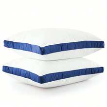 Set Of 2 Gusseted Pillows – Lux Decor – 100% Microfiber – Ultra Soft & Breathable – Premium Comfort For Side, Back, And Stomach Sleepers – Restful Nights Sleep – Lightweight & Durable – Easy Care – Home Decor, Cozy Pillows, Sleep Comfort, Luxury Pillow Set, Valentine's Day Gift, Spring Room Refresh, Decorative Throw Pillows, Living Room Accent, Couch Cushions, Home Styling, Modern Decor, Sofa Accessories, Guest Room Pillows, Aesthetic Home Accents, Plush Fill Inserts, Daily Use, Home Basic, Family Choice - 藍色 - 查看 11