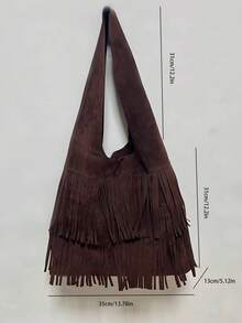 JIANSHANGGUSHI Women's Large Capacity Fashion Shoulder Bag, Suitable For Daily Commute - Coffee Brown - View 3