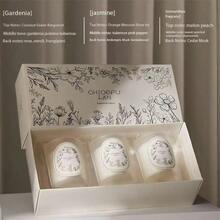 3/Hộp/1 nến cốc cát sáng tạo, nến thơm làm từ sáp đậu nành tự nhiên, có nhiều hương thơm cho bạn lựa chọn. Được làm từ hương thơm thực vật tự nhiên, bao gồm hương hoa và hương trái cây. - trắng - Xem 13