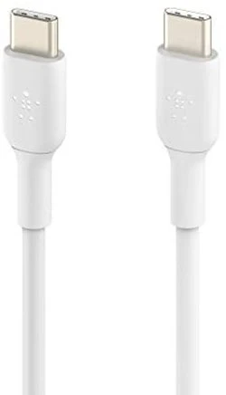 Cabo Belkin BoostCharge USB-C para USB-C (cabo USB-C de carregamento rápido para iPhone 16, iPhone 15, Galaxy S24, S23, Google Pixel, iPad, MacBook, Nintendo Switch e mais, cabo USB tipo C) 1 m, branco - Branco - Ver 1