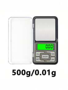 1个袖珍电子珠宝秤，两个秤：200g X 0.01g/500g*0.01g，粉秤，金秤，茶秤，便捷秤，电子秤珠宝液晶屏，可用于日常珠宝、贵金属、粉末等小件物品的测量。电池供电，不包含在内 - 彩色 - 查看 16