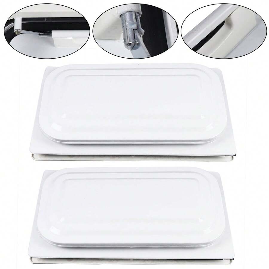 2Pcs Large Pop Up Roof Air Vent Large Horse Float Trailer Caravan RV 53*29cm - White - View 1