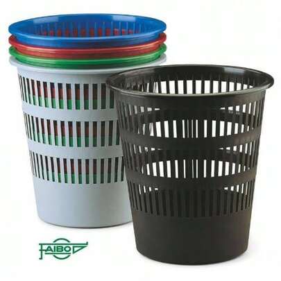 FAIBO Cubo de basura calado negro 12 l