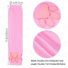 Nydotd Cat Paw Pad Mittens Gloves Kawaii Pink 3D Claw Fingerless Cute Cat Cosplay Gloves Sleeve For Girls Party{"Color_name":"Pink","Size_name":"Long"} - Hồng - Xem 3