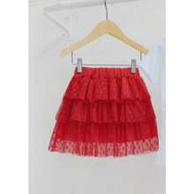 Children's Tulle Skirt With 3 Layers - Red - View 1