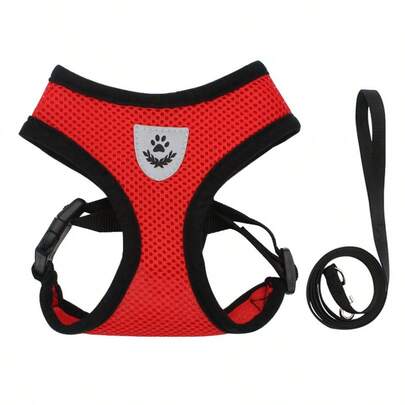 Conjunto de arnés y correa para gatos, correa para caminar, arnés ajustable tipo chaleco para gatos, arnés reflectante para perros pequeños