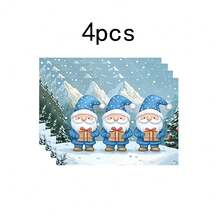 Weihnachtsgeschirr mit Zwergenmotiv "Weihnachten in den tiefen Bergen" (1 Stück/4 Stücke/6 Stücke/100 Stücke), wärmeisolierend, maschinenwaschbar, aus Polyester, schützend, als zentrales Dekorationselement, für den täglichen Gebrauch im Wohnzimmer und für gesellige Zusammenkünfte geeignet. - Verschiedenfarbig - Übersicht 12