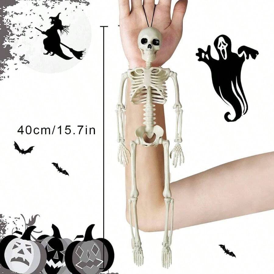 2 Pack 15 Halloween Skeletons Decorations Full Body MovablePosable Joints Skeleton Toys Indoor Outdoor Halloween Decorations Party Supplies