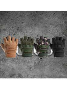 A Pair Of Family Fitness, Finger-Opening PU Motorcycle Riding Gloves, Punk Hip-Hop PU Gloves, Outdoor Riding Gloves, Half-Finger Gloves, Motorcycle Gloves, Durable Fitness Gloves, Outdoor Sports Mountaineering Gloves For Gym Training