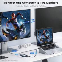 Switch 4k60hz, Aluminio Switcher Bidireccional Entrada 2 a 1 Salida o Switch 1 a 2 Salida, Soporta 4K, 3D, 1080P, Splitter para HDTV, Projector, BLU - Ray Player, DVD, 43 - inicial - Ver 5