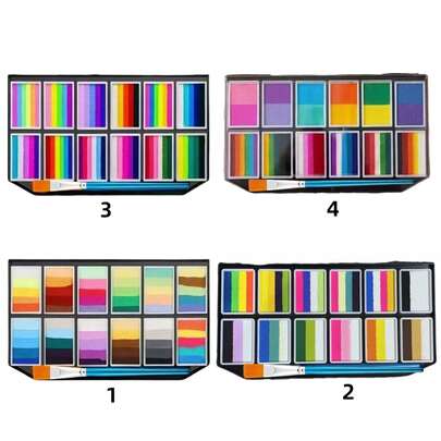 12 色高颜料水彩颜料套装（带刷子），鲜艳饱和，适合万圣节、圣诞节、狂欢节、生日派对装饰