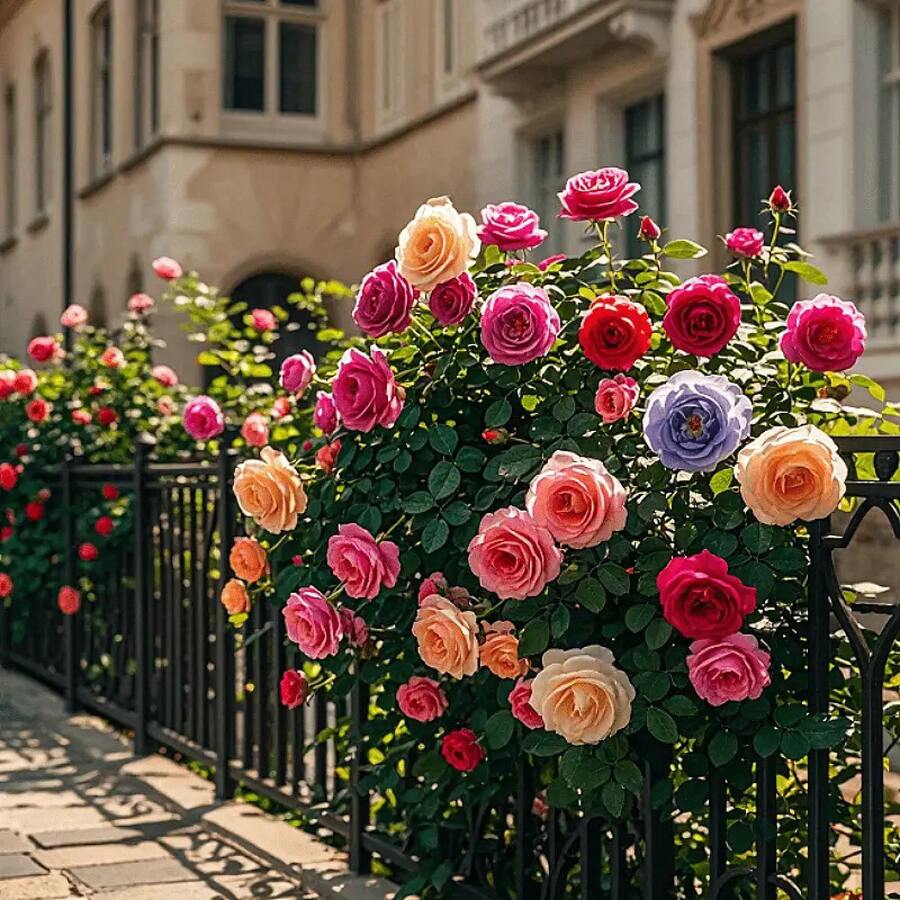 300 Rosas Trepadoras Mezcladas con Rosas Silvestres, semilla todo en uno, mezcla perenne hermosa para exteriores, flores resistentes, plantas ornamentales para jardin, decoración de patio y setos, fácil de cultivar - 300 piezas - Ver 1