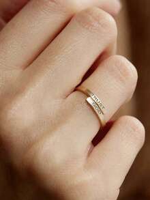 1pc Retro Minimalist Stainless Steel Letter Open Ring, Suitable For Men And Women Daily Wear - Ring - View 6