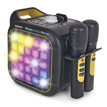  Karaoke light party Duo Golden edition. Con conexión y altavoz bluetooth, dos microfonos, 5 modos de juego y control de volumen. 35x20x27,9 cm ✅ Entrega 24/48h a España (península) - Juguetes Musicales - Vtech - Ref. 80-581722