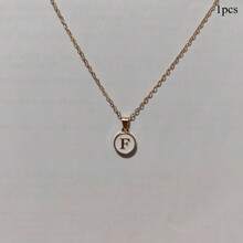Gold Exquisite Stainless Steel Shell Letter Pendant Necklace, Optional From A-Z, Round Head Pendant Necklace With Waterproof Collarbone Chain, Suitable For Daily Wear
