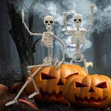 2 Pack 15 Halloween Skeletons Decorations Full Body MovablePosable Joints Skeleton Toys Indoor Outdoor Halloween Decorations Party Supplies