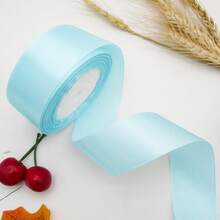 1 Roll Satin Ribbon, 1.5 Inches Wide X 22 Meters Long - Decorative Glossy Polyester Gift Wrapping, Suitable For Crafts, Weddings, Birthdays - Multicolored Colors, Handmade Art Supplies, Shiny Finish, Polyster Sateen, Elegant Edges, Ribbon For Flower Bouquet, Ribbon For Gift Wrapping, Wide Ribbon, Thick Ribbon, Christmas Ribbon, Ribbon For Crafts, White Satin Ribbon, Ribbon For Bouquet, Ribbons For Crafts, Ribbon For Sewing, Wedding Decorations, Wide Satin Ribbon, Wedding - Màu xanh da trời - Xem 5