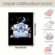 Sleepy Night Flanelldecke - Weiche Ganzjahresdecke mit herzlichen Botschaften, vielseitig einsetzbar für Bett, Sofa, Büro, Geschenk für Frauen &änner, zeitgenössisches Design |  -Themen-Dekor-Decke |   Weihnachtsgeschenk, Schlafscheiben, Schlummerdecke 6.11Y-12