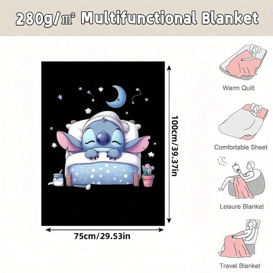 Sleepy Night Flanelldecke - Weiche Ganzjahresdecke mit herzlichen Botschaften, vielseitig einsetzbar für Bett, Sofa, Büro, Geschenk für Frauen &änner, zeitgenössisches Design |  -Themen-Dekor-Decke |   Weihnachtsgeschenk, Schlafscheiben, Schlummerdecke 6.11Y-12