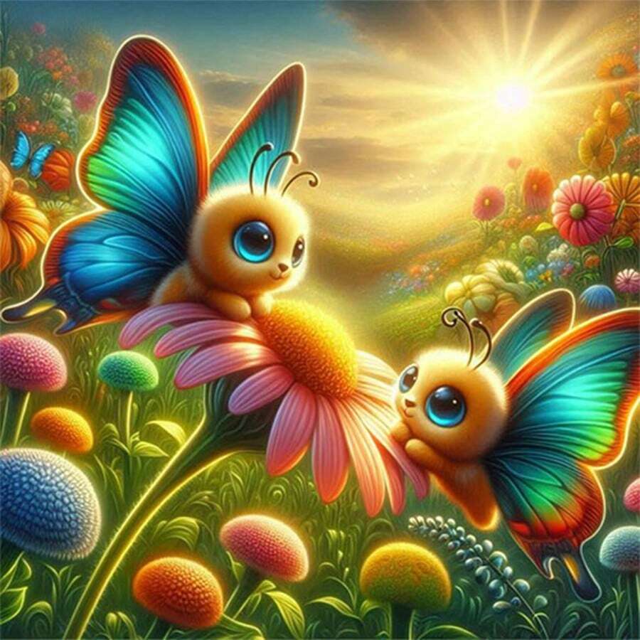 1 pieza Pintura de diamantes con mariposa de dibujos animados DIY, bordado de strass, decoración de pared para dormitorio, sala de estar, decoraciones de Navidad y Halloween