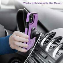 Compatible With IPhone 11 Case Wallet With Card Holder, Embossed Butterfly Premium PU Leather Double Magnetic Buttons Flip Shockproof Protective Cover For IPhone 11 6.1 Inch(Purple){"Color_name":"Purple"} - 多色2 - 查看 5