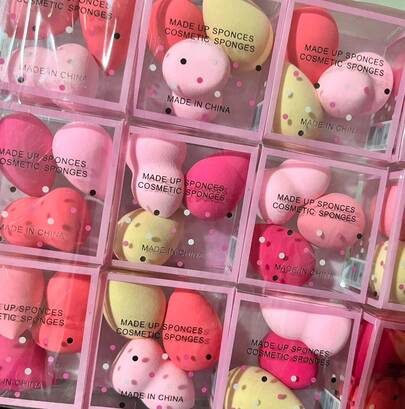 12kits com 36 Mini Esponja Gota e Blender Para rosto e Maquiagem Base E Corretivo